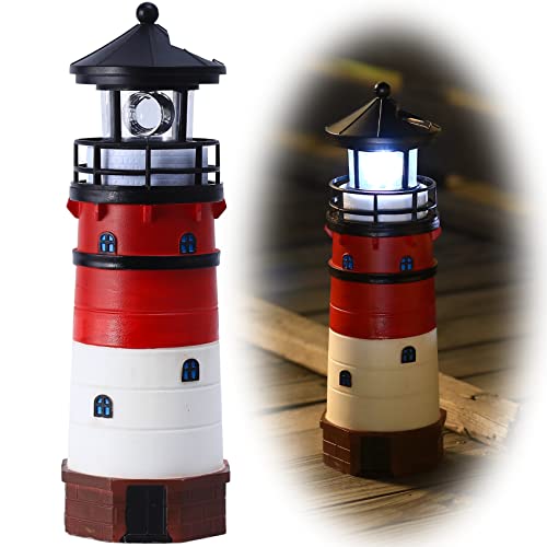 Solar Powered Lighthouse Decor with Rotating Beacon C884836