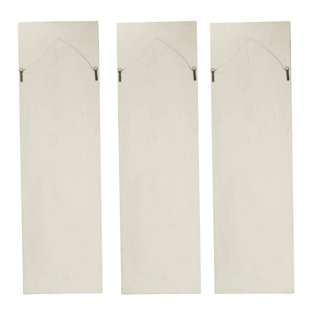 Set of 3 Antique White Rectangular Wall Q27668