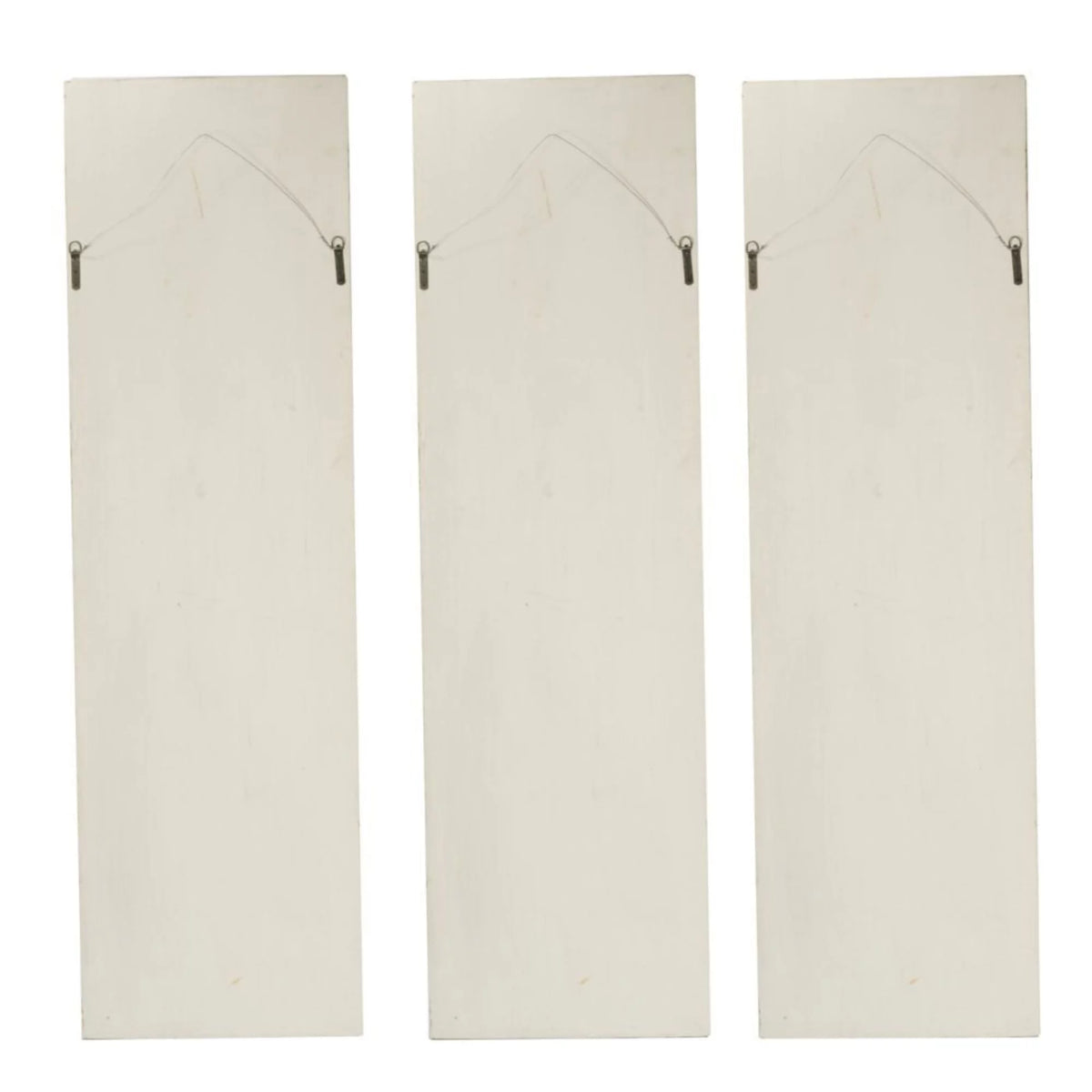 Set of 3 Antique White Rectangular Wall Q27668