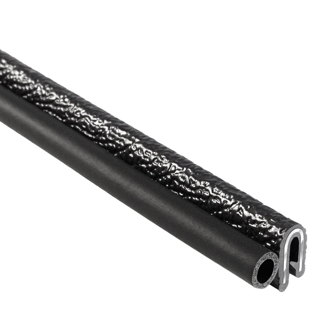 Trim Seal with Side Bulb, 25’ Length, PVC Plastic Trim with EPDM Rubber Seal, Pack of 2 K6133