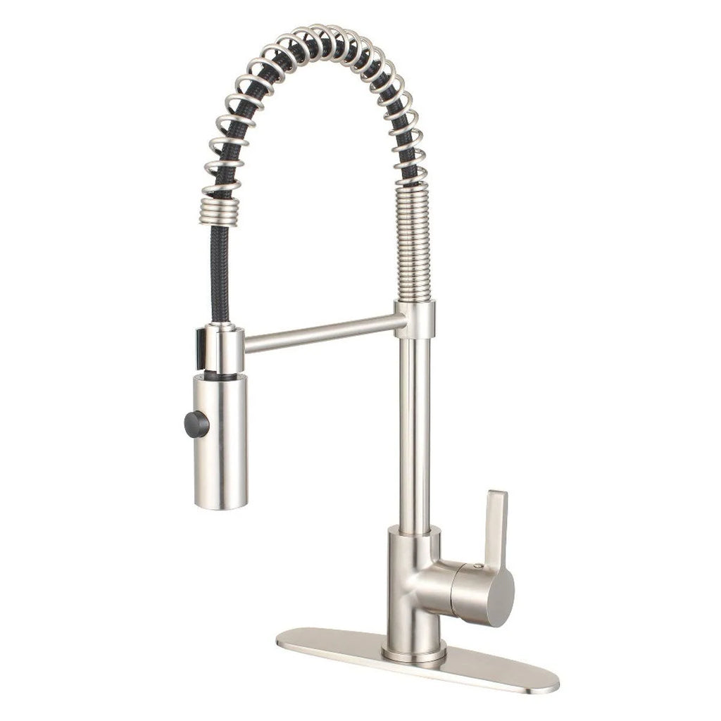 Polished Chrome Kitchen Faucet with Pull-Down Sprayer K401