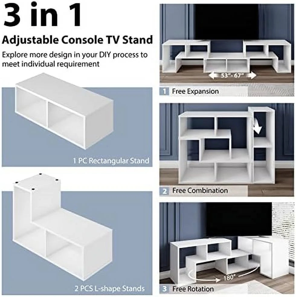 50 55 60 65 Inch TV Stand with Open Shelves N650