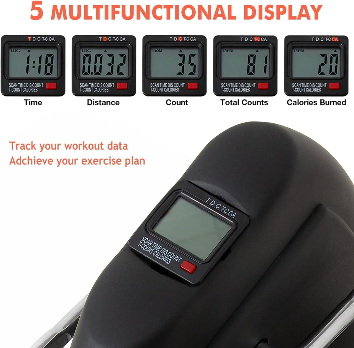 Under Desk Pedal Exerciser with Electronic Display, Pack of 2 X244