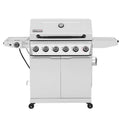 6 Burner Propane Gas Grill with Side Burner, White P4029