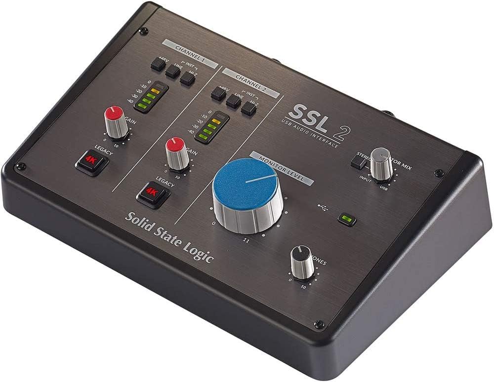 SSL-2 Desktop USB Type-C Audio Interface Bundle with Headphone, MIDI Cable & XLR Cable L794