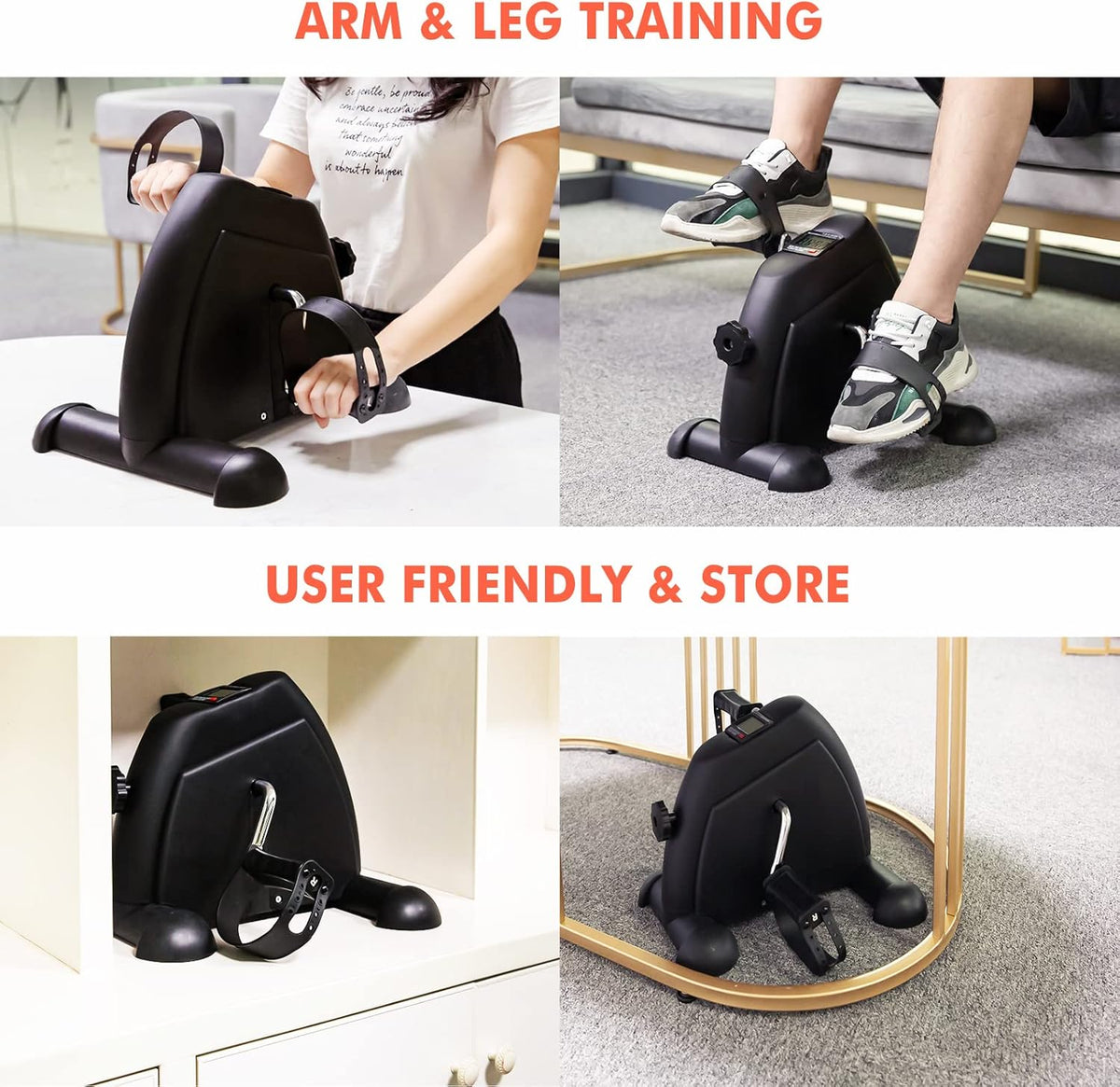 Under Desk Pedal Exerciser with Electronic Display, Pack of 2 X244