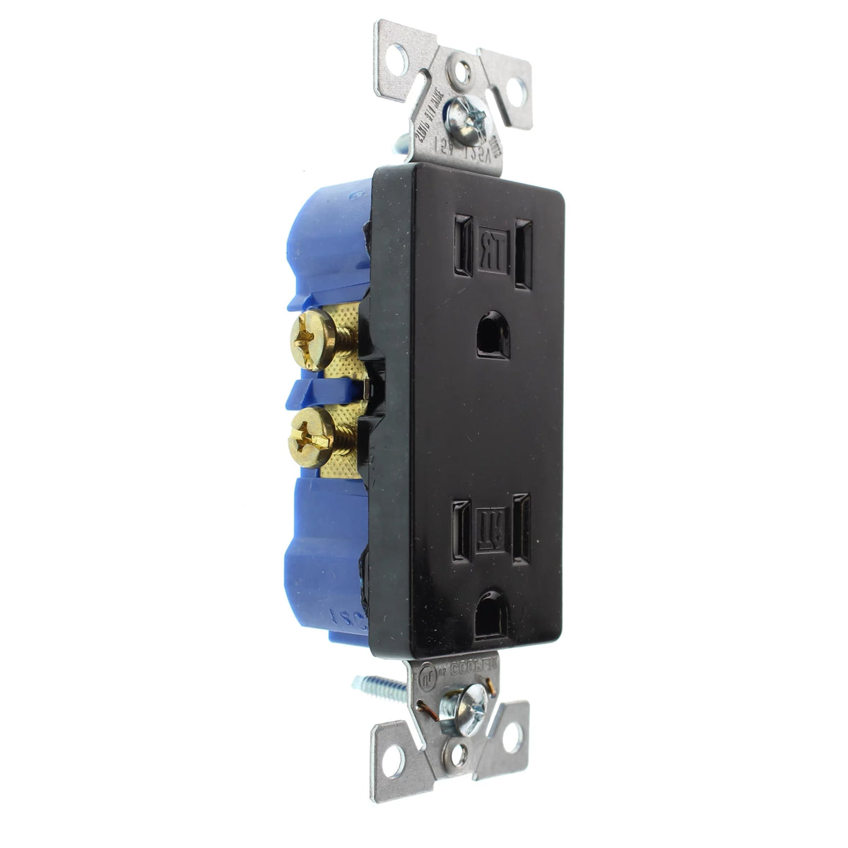 Duplex Decorator Receptacle Outlet, 15-Amp, 120-Volt, Black, 96-Pack J370