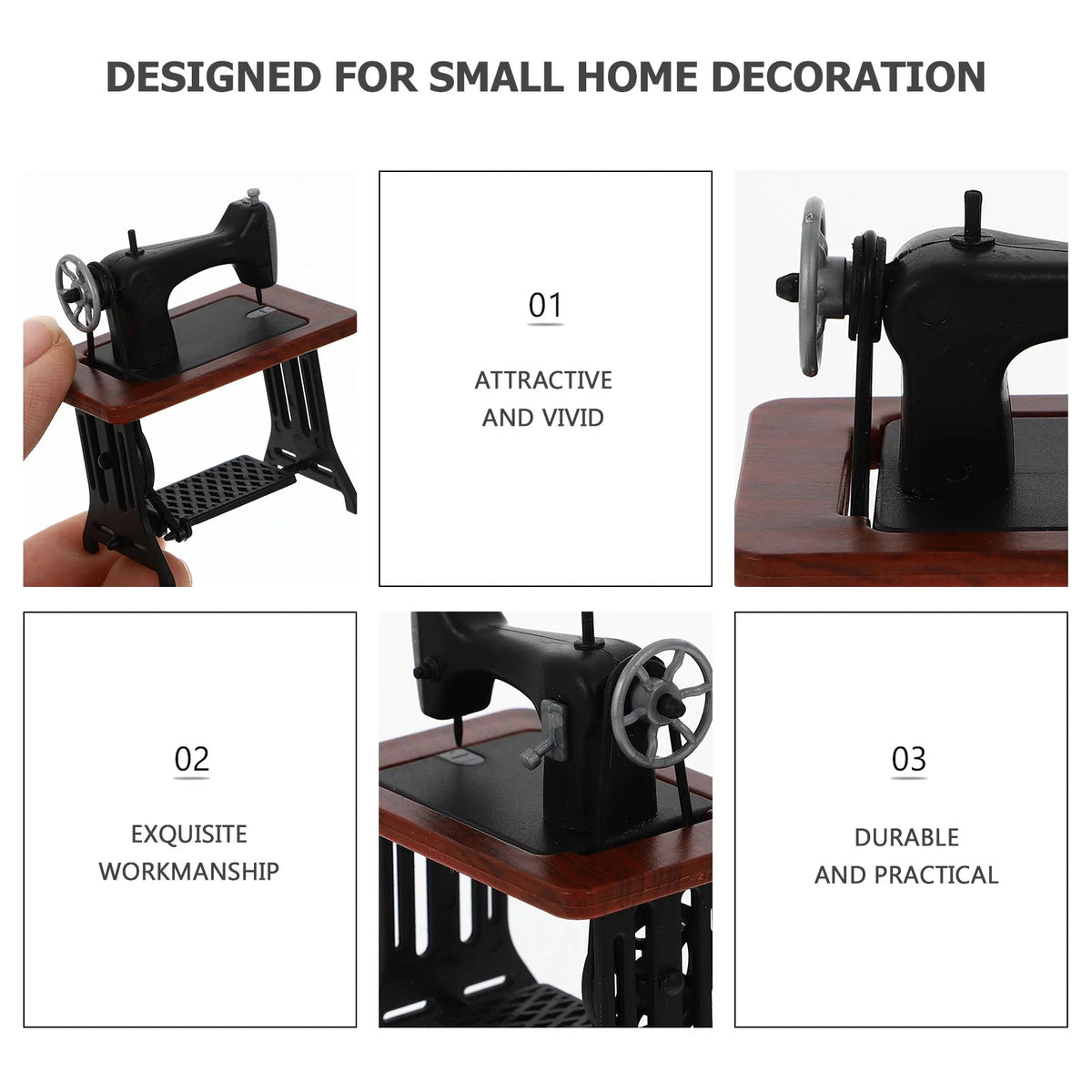Miniature Wooden Dollhouse Furniture Sewing Machine B207807