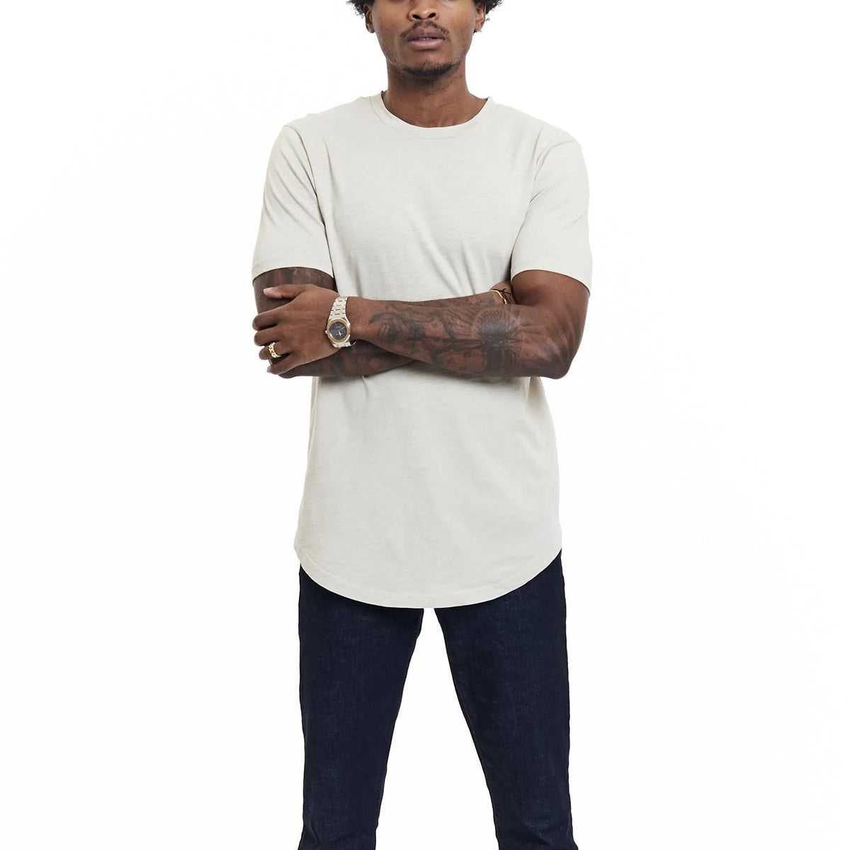 Slub Scallop Crew XL / Black H1150