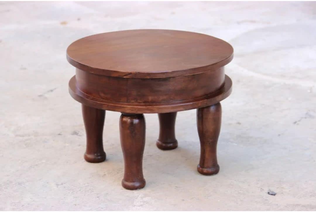 Solid Mango Wood Round Brown Coffee Table M83205