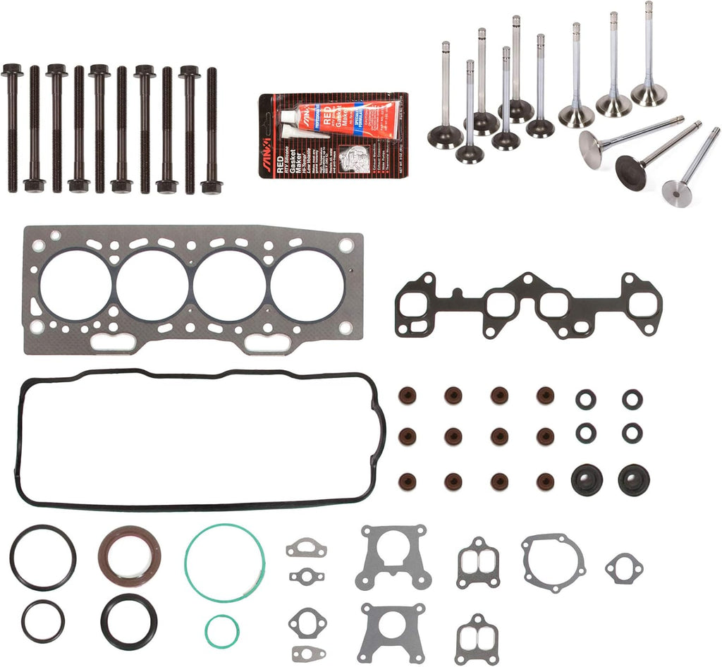 Head Gasket Set Intake Exhaust Valves for 87-94 Toyota Tercel 1.5L SOHC 3E 3EE Z5325