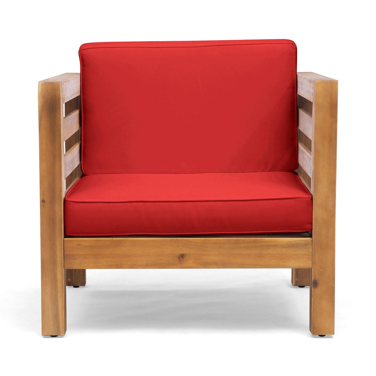 Teak and Red Acacia Wood Club Chair A1370