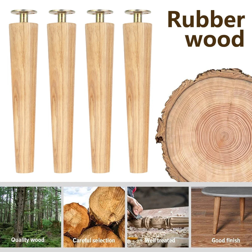 Wood Tapered Furniture Legs Set of 4 H8032