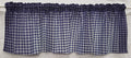 Navy Blue White Checked Gingham Curtain Panels Set of 2 24 Inch Long P11637
