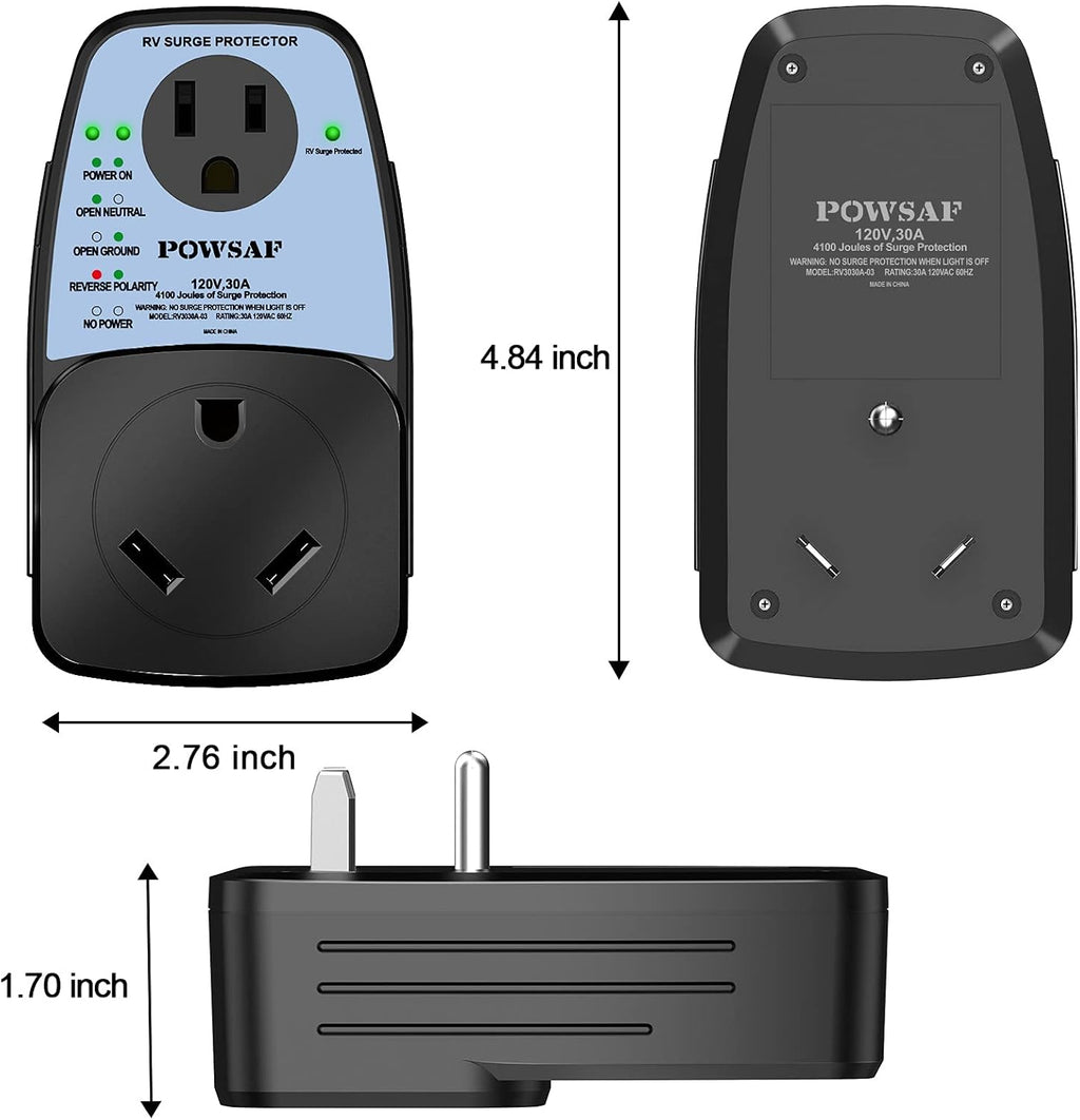 RV Surge Protector with 30 Amp Male to 30 Amp Female and 15 Amp Female Pack of 2 O362455