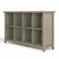 Rustic 8 Cube Storage Sofa Table in Distressed Grey Z704108