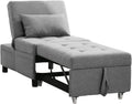 4-in-1 Convertible Sleeper Chair with Pillow Light Grey X4992