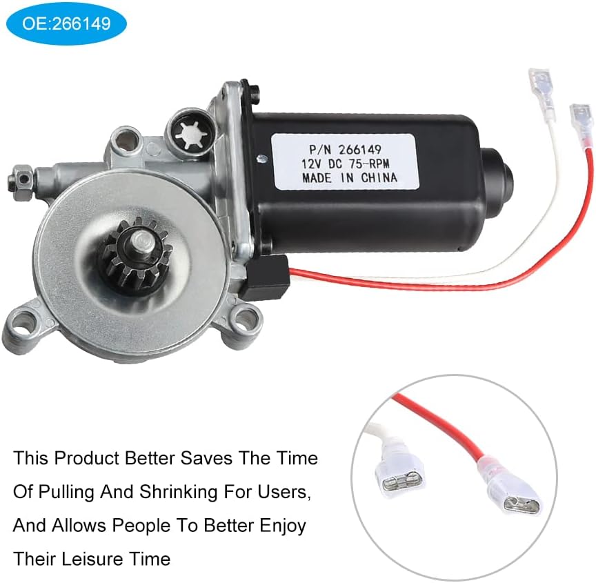 RV Power Awning Motor Replacement, Dual Connector, 12-Volt DC, 75-RPM, Pack of 2 X3955