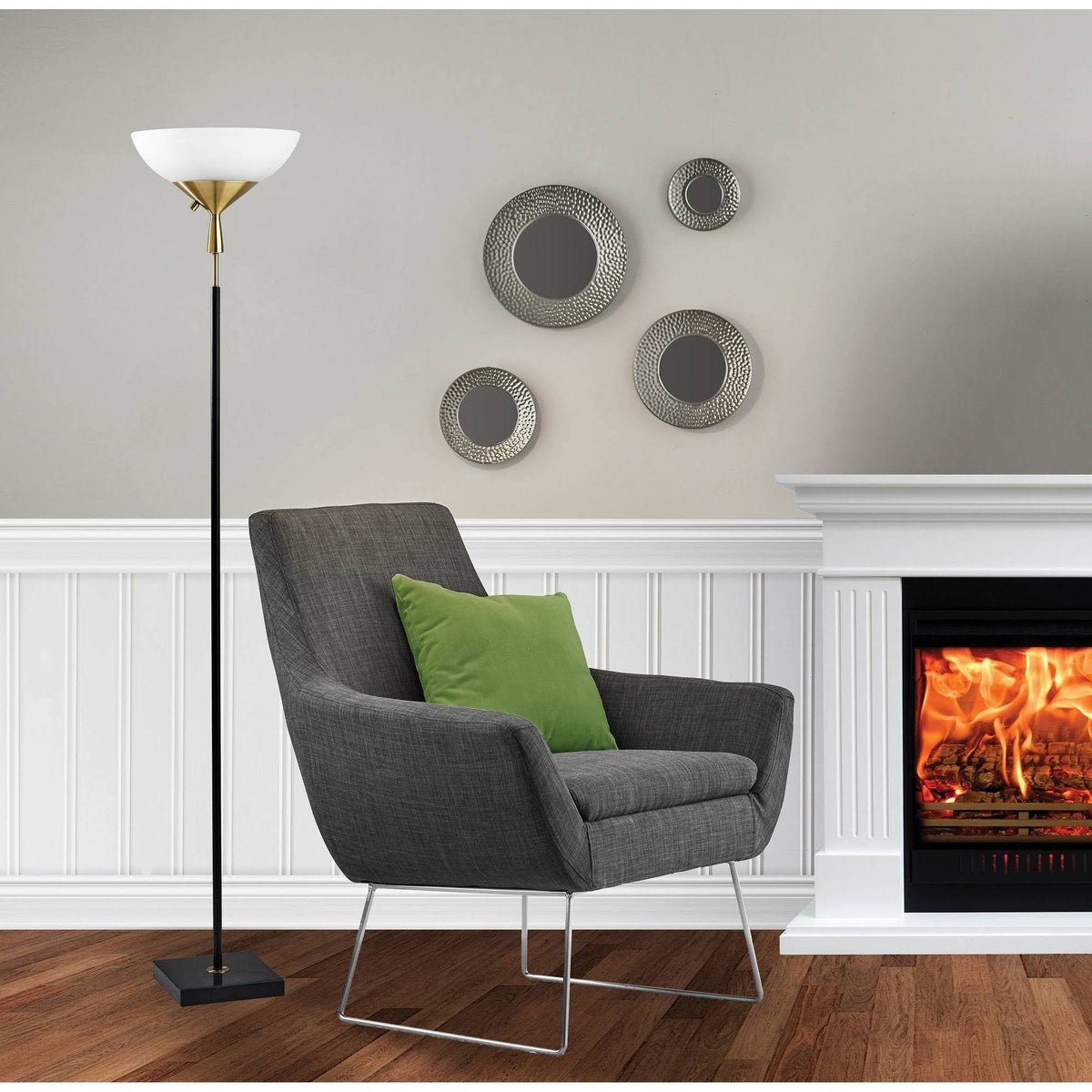 Black Torchiere Lamp K15346