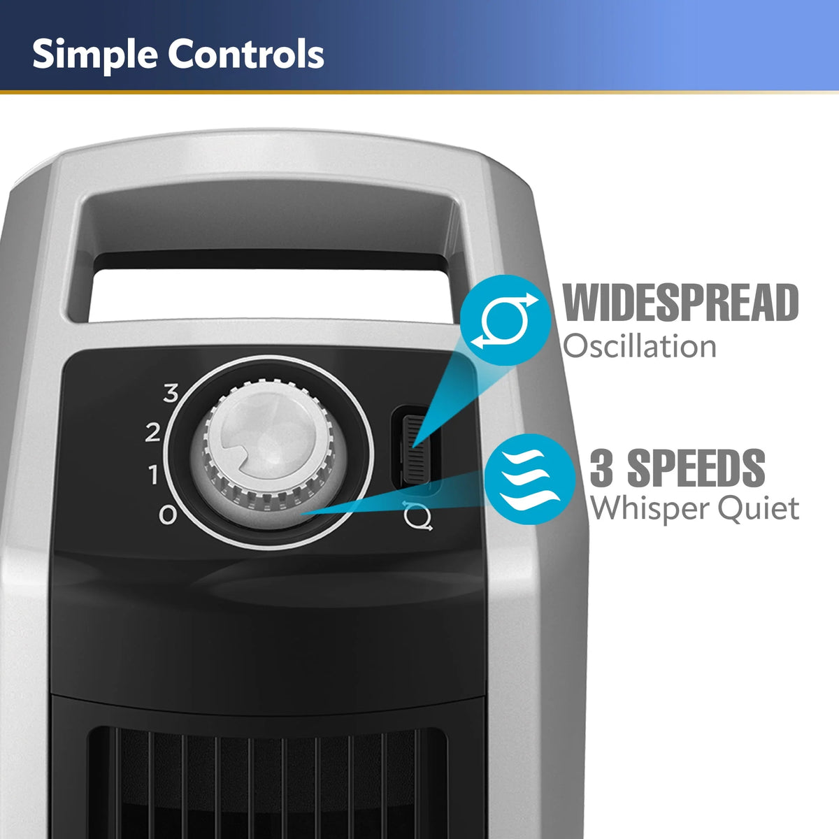 35 Oscillating High Velocity Tower Fan with 3 Speeds U371