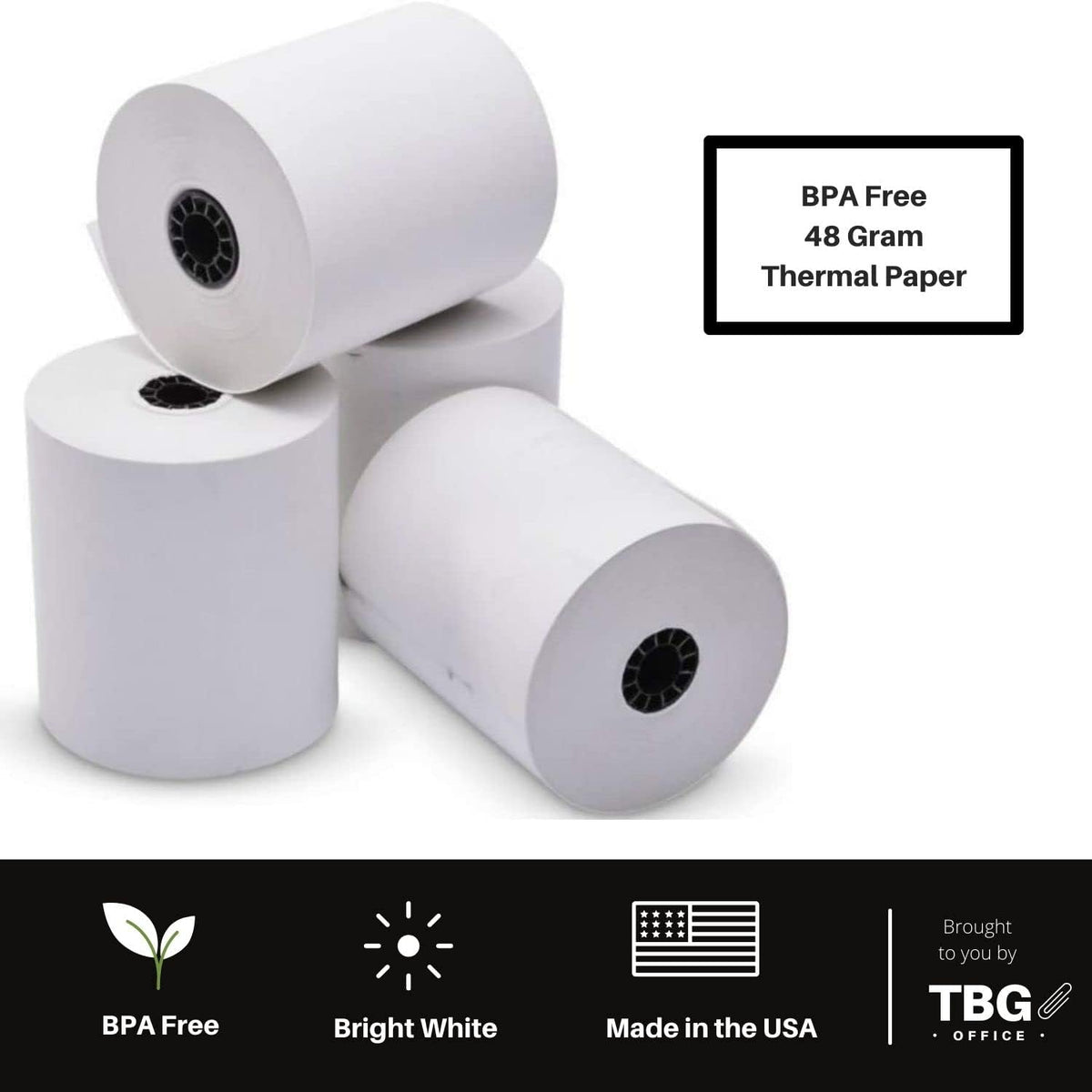 BPA Free Thermal Paper Rolls for POS Systems (1 Case - 30 Rolls) R253327