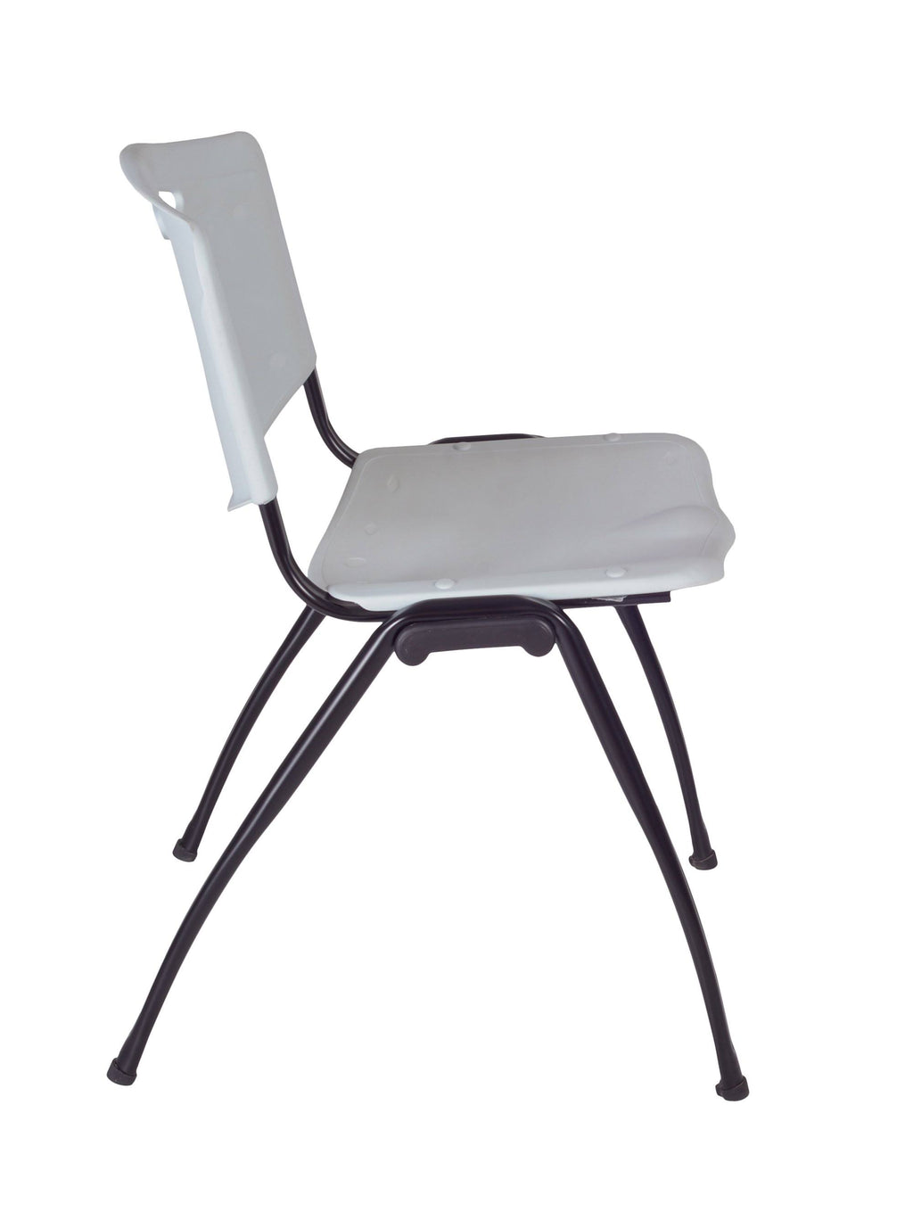 42x22 Round Breakroom Table Grey & 4 Stack Chairs Blue N81577