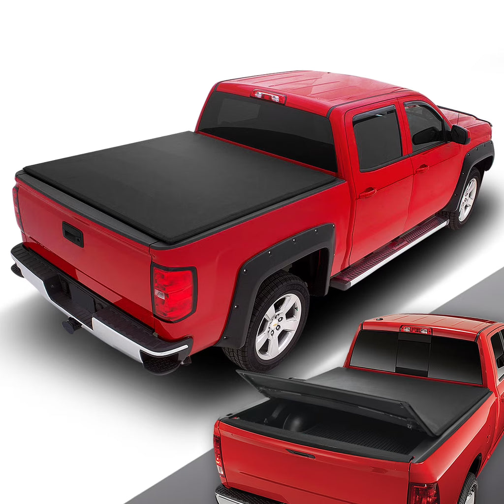Tri-Fold Soft Top Tonneau Cover for Ford Ranger 6 Ft Short Bed Flareside Q291