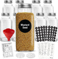 8 XLarge 8oz Glass Spice Jars with Airtight Cap and Shaker P23637