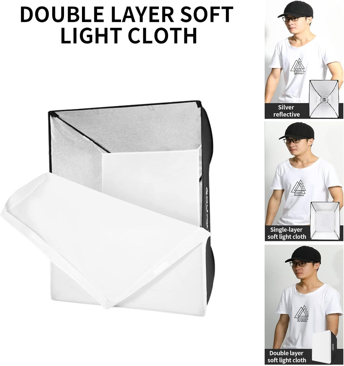 60x60cm Square Softbox Reflector with Bowens Mount and Carry Bag X593