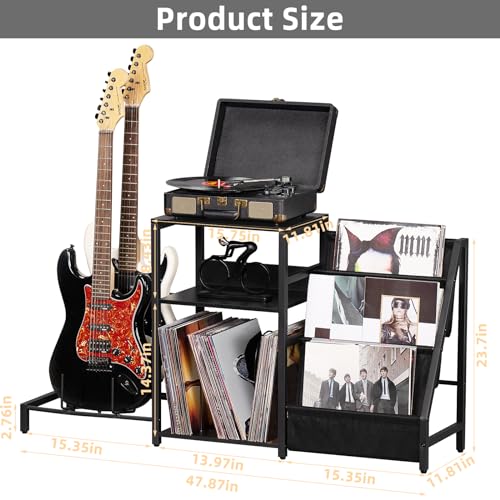3 Tier Record Player Stand with Storage U7353
