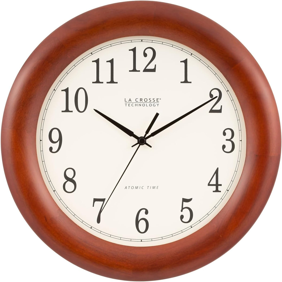 12.5 Inch Cherry Wood Atomic Analog Clock Z992767