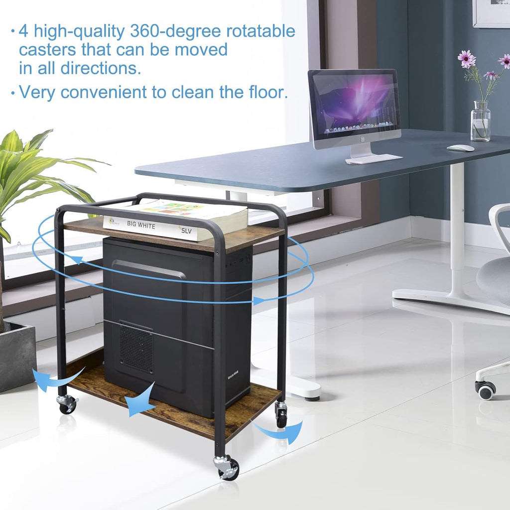 2-Tier CPU Rolling Stand with 4 Caster Wheels S67901