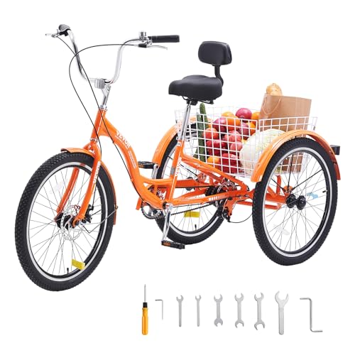 24 Inch Aluminum Alloy Three-Wheeled Tricycle (Orange) W787