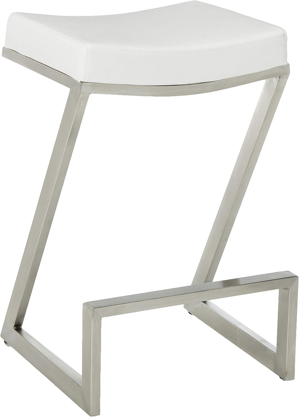 White Faux Leather Counter Height Barstool A736574