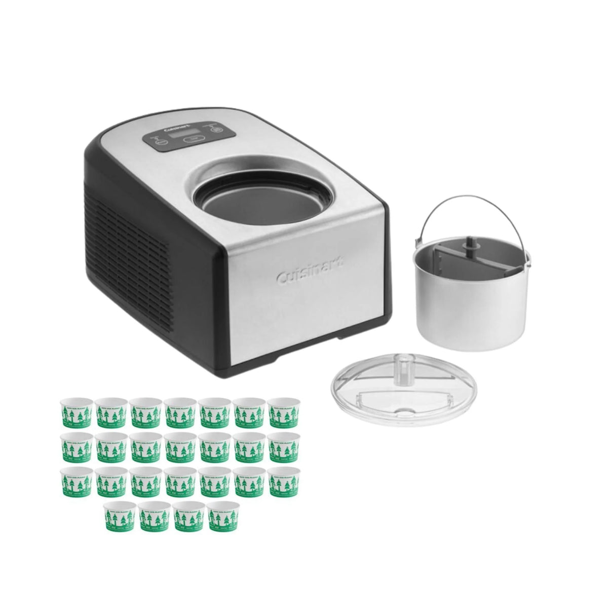 Ice Cream Maker with Compressor with Paper Food Cup 8 Ounce (25 Pack) O91160