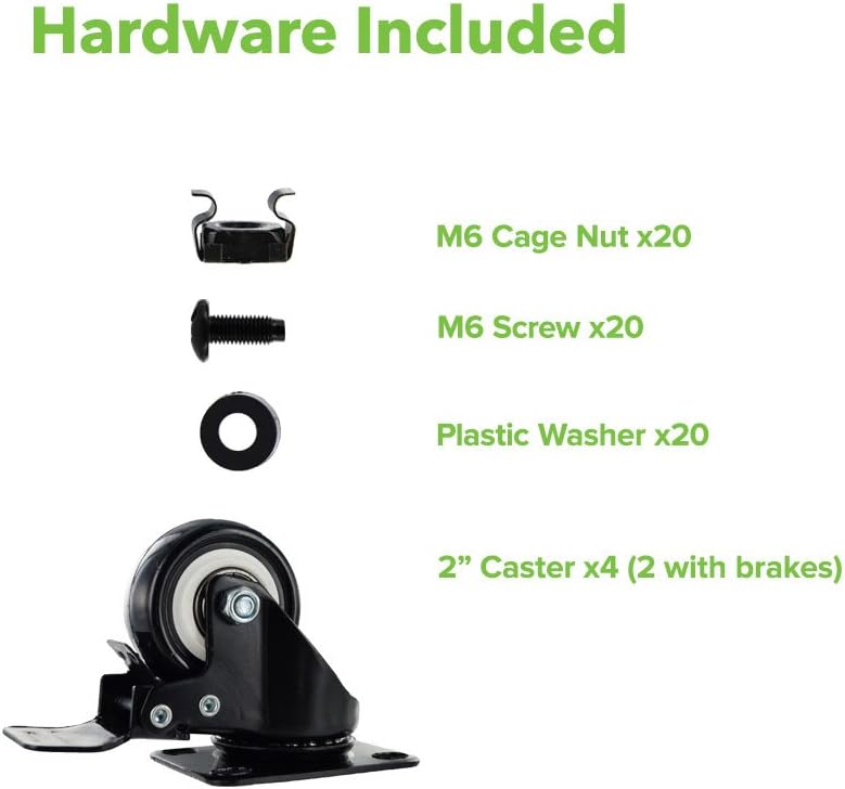 4-Post Open Frame Server Rack with Casters W111