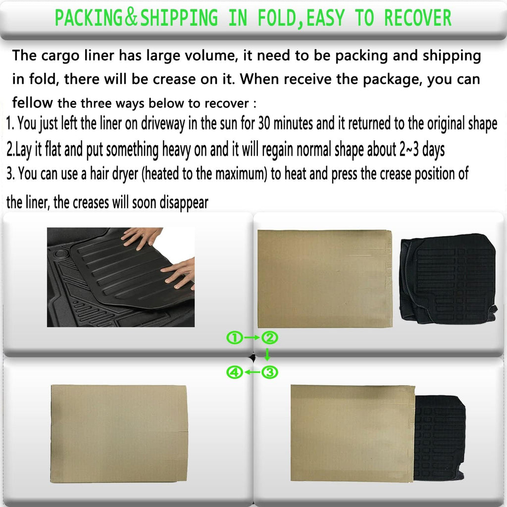 Cargo Liner Trunk Tray Cargo Mat Protector Pack of 2 Q14390