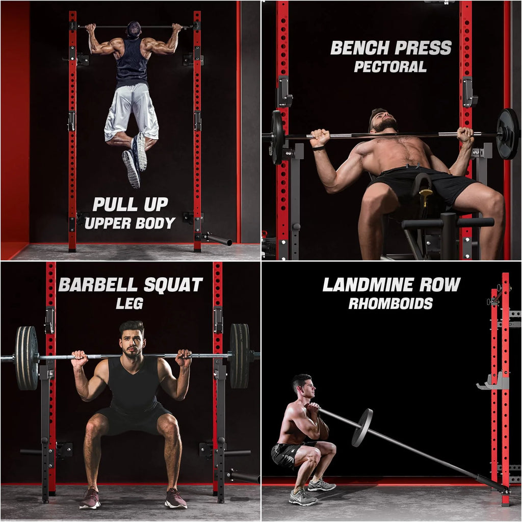 Foldable 1000LBS Capacity Wall Mounted Squat Rack I61655