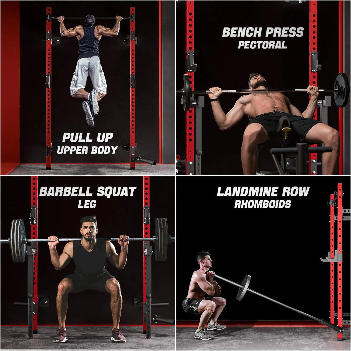 Foldable 1000LBS Capacity Wall Mounted Squat Rack I61655