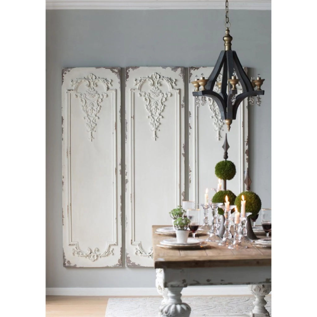 Set of 3 Antique White Rectangular Wall Q27668