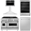 48 Dual Fuel Range, Range Hood, Microwave Drawer, Dishwasher and Beverage Fridge J15764