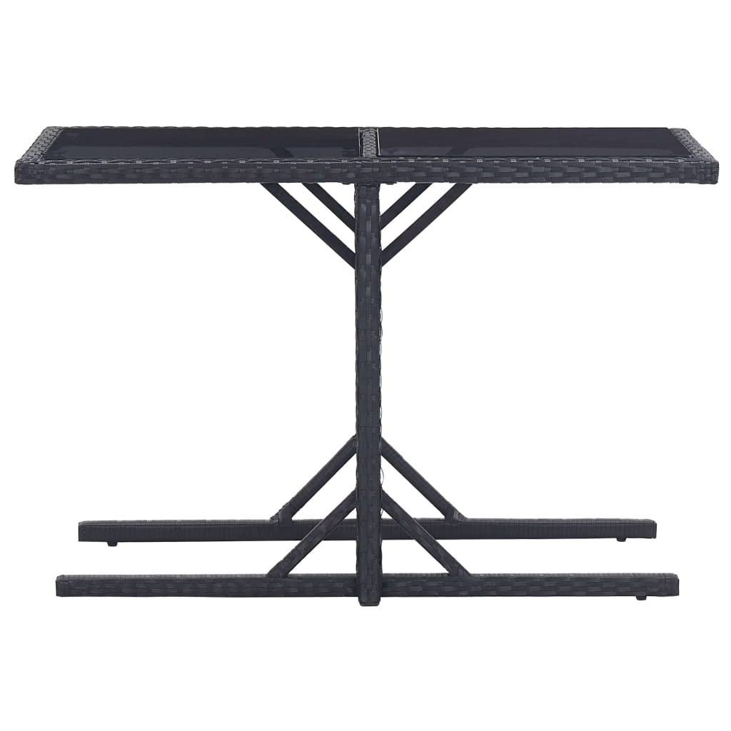 Anthracite Poly Rattan and Solid Acacia Wood Garden Table A4701