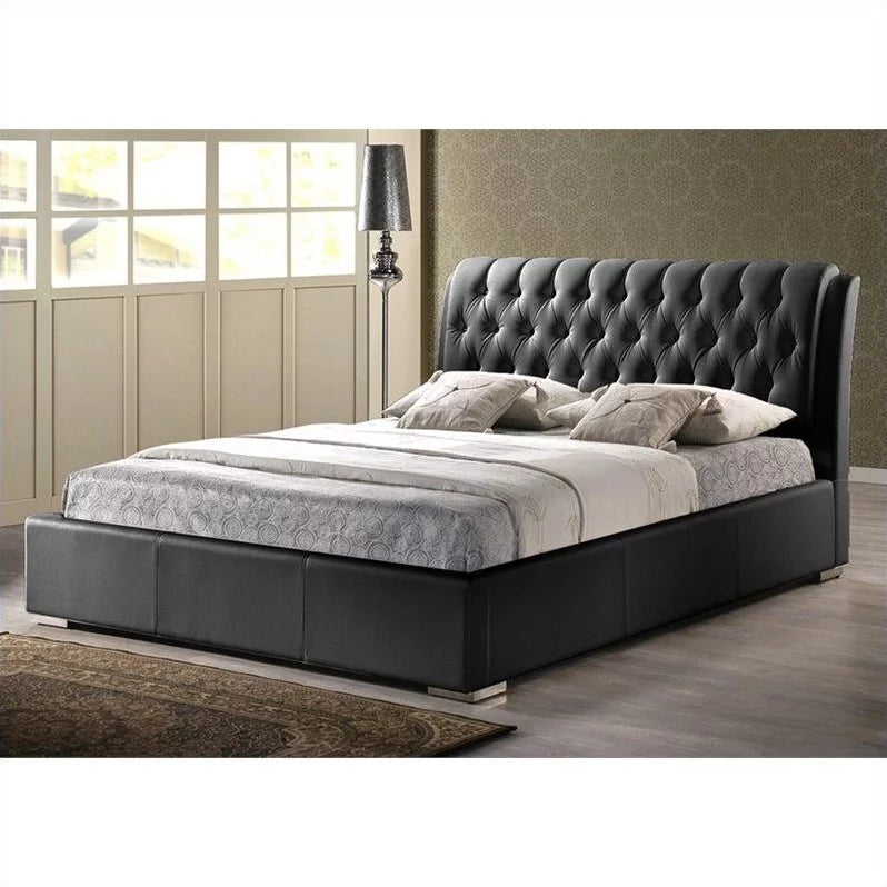 Modern Bed with Tufted Headboard L939