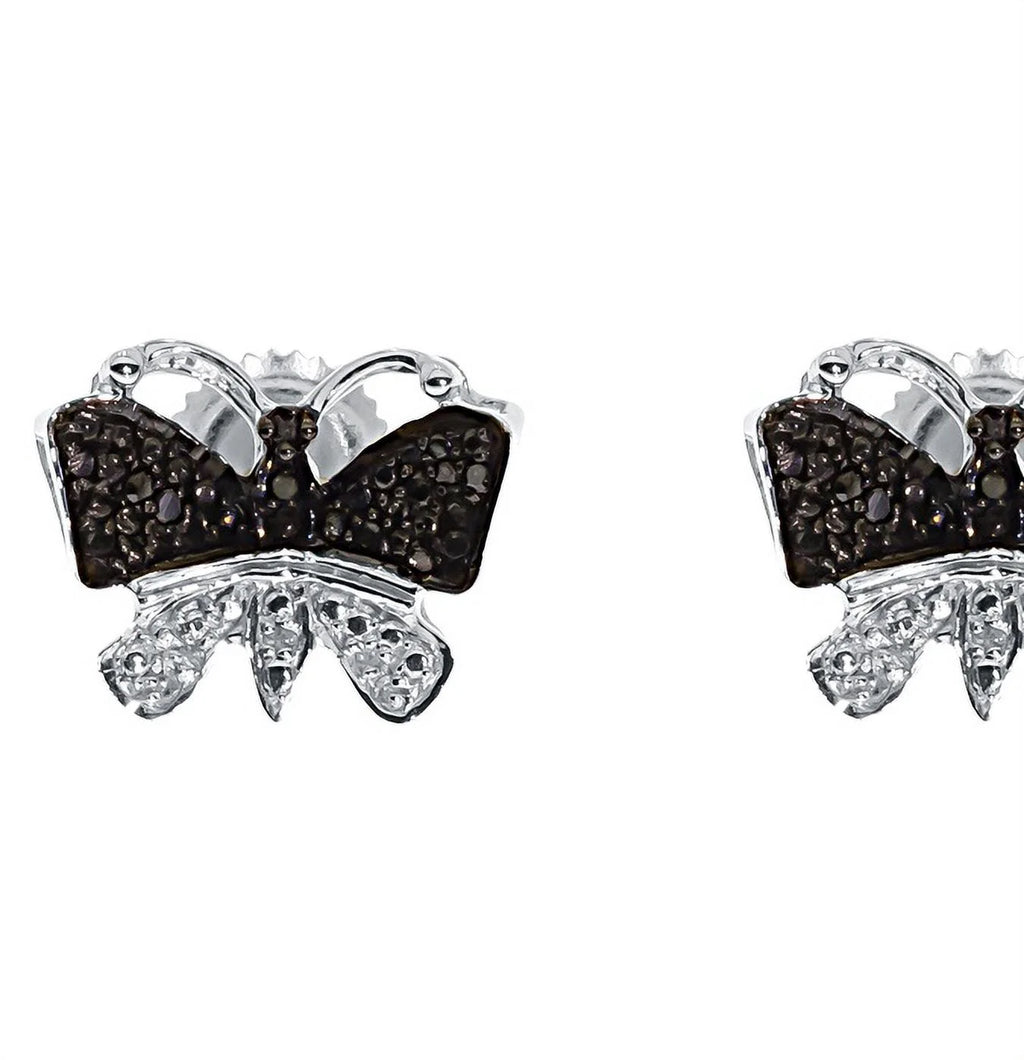 White Gold Butterfly Stud Earrings K838717