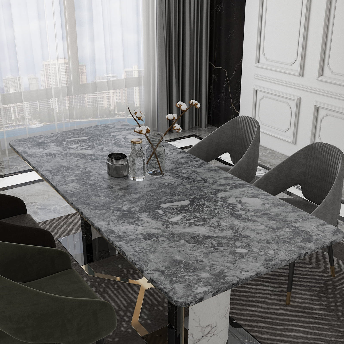 Charcoal Grey Marble Contact Paper Self Adhesive Waterproof Vinyl Wallpaper I440