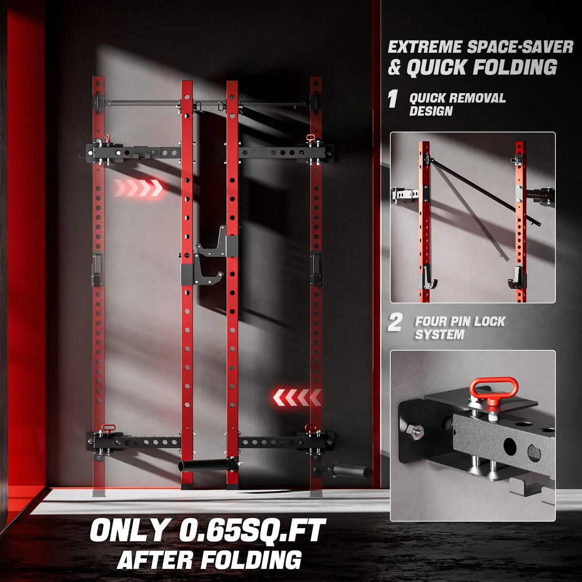 Foldable 1000LBS Capacity Wall Mounted Squat Rack I61655