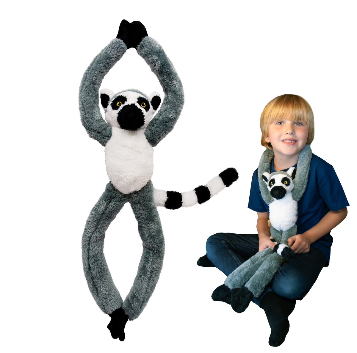 Ring Tailed Lemur 28 inch Hanging Stuffed Animal Plush Toy M336160