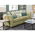 Green Sofa with Eight Throw Pillows C55954