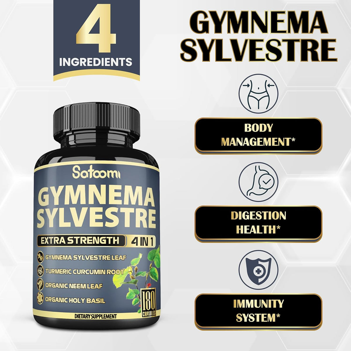 180 Capsules Gymnema Sylvestre Capsules Extract O840943