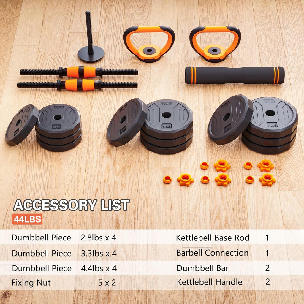 44LB 4 in 1 Adjustable Weight Dumbbell Set K4717